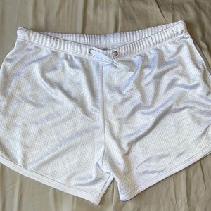 Mens Breathable white “jersey” shorts